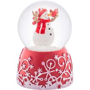Holiday Red Glitterdome 4.75 x 3.25 Resin 80MM Snow Globe Plays Jingle Bells