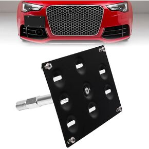 Front Bumper Tow Hook License Plate Bracket Compatible with Audi 08-15 A4 S4 B8 A5 S5 RS4 RS5, Allroad Mounting Frame Relocator Holder