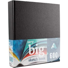 الرسومات البديلة الفنية في صنع كراسة الرسم ذات الغلاف الصلب الكبير جدًا - كراسة الرسم العملاقة - 600 صفحة (300 ورقة) - غلاف أسود in Kuwait