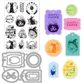 2pcs Blessing Words Stamps and Dies for Card Making Encouraging Words Motivational Quotes Silicone Clear Stamps and Label Cutting Die for Embossing Album DIY Craft Scrapbooking Decoration