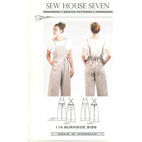 Sew House Seven Burnside Bibs Ptrn Beige
