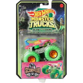 Hot Wheels 2022 Monster Trucks 1:64 Scale Diecast Glow in The Dark Podium Crasher