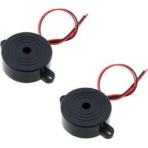 2PCS Electronic Buzzer Alarm DC 3-24V Black Active Piezo Buzzer for Car Tuning and DIY Electronic Reminder Project