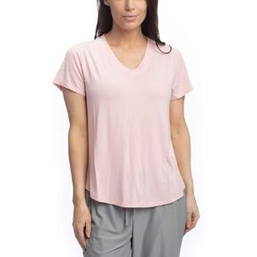 Cool Girl Women's Relaxed Cooling V-Neck T-Shirt with High Low Hem Sleep T-Shirt