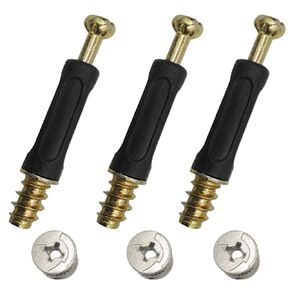 50 Sets Furniture Connecting Cam Lock Fittings with Dowel, Cam Lock Nuts and Cam Screws for Wardrobe and Cabinet Drawer Dresser