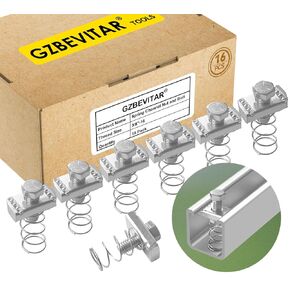 Spring Channel Nut and Bolt - 3/8" x 15/16" for 1-5/8" Strut Channel. Strut Channel Spring Nut 3/8"-16 with Thickened Galvanized Plating (32 Pack)