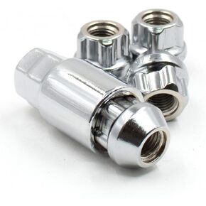 Wheel Accessories Parts 1/2" Thread Open End 0.83" Long Lock Chrome Dual Hex Key 13/16" and 3/4" Fits Ford Mustang 1994-2014 and Many Dodge and Chevy Vehicles