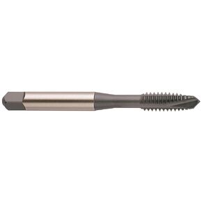YG-1 L7 Series Vanadium Alloy HSS Spiral Pointed Tap, Uncoated (Bright) Finish, Round Shank with Square End, Plug Chamfer, M3-0.5 Thread Size, D3 Tolerance