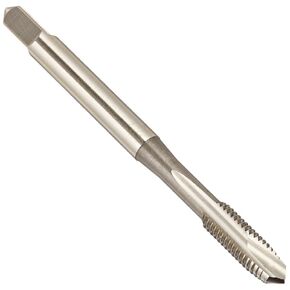YG-1 - L7284 L7 Series Vanadium Alloy HSS Spiral Pointed Tap, Uncoated (Bright) Finish, Round Shank with Square End, Plug Chamfer, M5-0.8 Thread Size, D4 Tolerance