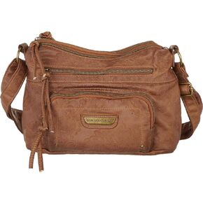 Stone Mountain Smokey Irene Embossed Hobo Crossbody Bag One Size Brown