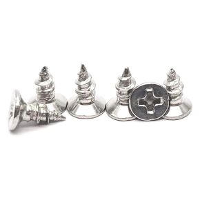 100 Pcs M3x12mm Flat Head Wood Self Tapping 304 Stainless Steel Screw Phillips Head Self Drilling