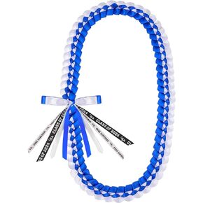 Graduation Leis 2024 Graduation Ribbon Lei Necklace Graduation Leis Class of 2024 Graduation Handmade Double Braided Necklace Graduation Gift Party Accessories for Women Men