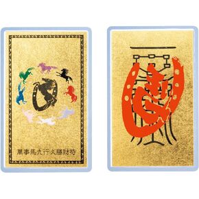 【Made in Japan】 card type gold leaf amulet Horses and horseshoe for good fortune feng shui money luck Japanese traditional talisman 3.4 * 2.12 inches