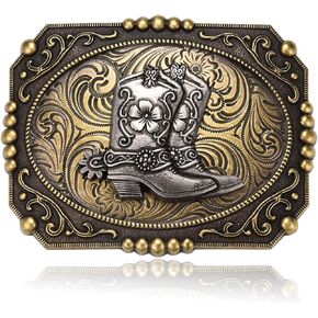 Belt Buckle for Men Women Teens, Vintage Antique Horse Eagle Texas Solid Metal Belt Buckles Men Western Cowboy