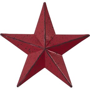VHC Brands Patriotic Faceted Metal Star White Wall Hanging 24x24, Independence Day Decor, American Star Design, Distressed Appearance Metal Wall Hanging, Star Shape, Country, Matte White