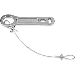 Metal Oxygen Cylinder Wrench for CGA-870 Valves - Oxygen Key with Wire Cable