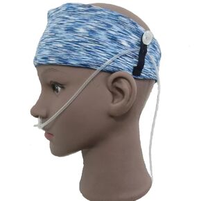 1Pcs Comfortable Holder Oxygen Nasal Cannula Intubation Guard Ear Protector Elastic Headband Adjustable Tubing Prevent Soreness Relieving Pain Hairband Portable Experience Secure Fit(Blue Stripes)