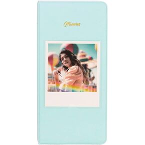 Photo Album for Polaroid I-Type/Now/Fujifilm Instax Link Wide/Wide 300/400/210/OneStep/OneStep+/OneStep 2/Originals 600/I-Type Film Camera 3.4x4.3 Inch Film 64 Pockets Book Binder (Green)
