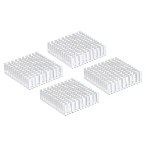MECCANIXITY 4Pcs 40x40x11mm Heatsink Aluminum Radiator Heat Sink Cooling with Thermal Blue Sticker for Chip CPU, Power Transistor, FET, IC, Power Amplifier,Gold