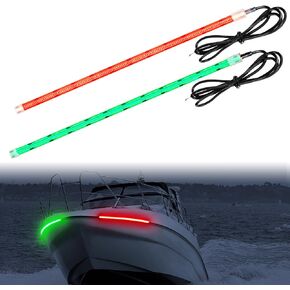 Obcursco Boat Navigation Lights, 12V COB Navigation Lights for Boats Led, IP68 Waterproof Led Boat Lights, Bow Lights for Marine, Kayak, Jon Boat, Bass Boat, Fishing Boat and Pontoon (Red and Green)