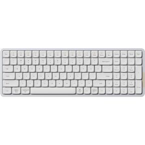 LOFREE Flow Low Profile Mechanical Keyboard, 100 Keys Rechargeable Wireless Keyboards with Bluetooth and Wired Connection for Windows, Mac OS/White Ghost Linear Switches