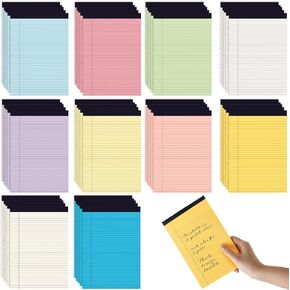 Colarr 50 Pcs 5" x 8" Legal Pad Writing Notepads 50 Sheets Lined Notepad Narrow Ruled Multiple Color Lined Note Pad for School College Office Business Supplies(Lined)