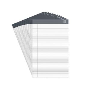 TRU RED TR57360 Notepads, 5-Inch x 8-Inch, Narrow Ruled, White, 50 Sheets/Pad, 12 Pads/Pack