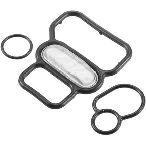 ACROPIX VTEC Solenoid Gasket Spool Valve Filter Screen Fit for Honda Civic with O-Ring - Pack of 3 Black