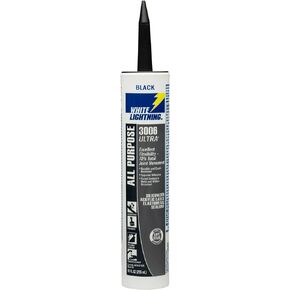 White Lightning W11005010 3006 Ultra All Purpose Elastomeric Sealant, Black, 10 fl. oz.