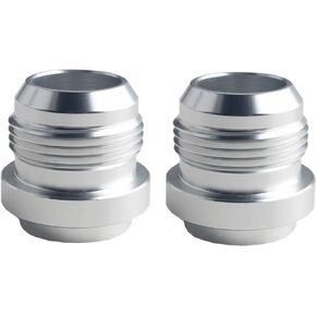 DEWHEL 2PCS AN16 Aluminum -16 AN Male Weld On Weld In Fitting Bung Hose (Silver)