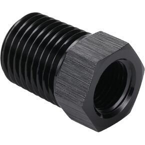 1/2 NPT Male to 1/4 NPT Female Bushing Reducer Adapter Fitting Aluminum Black