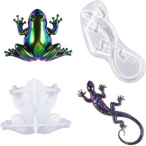 2PCS 3D Animal Molds, Large Silicone Sea Turtle Resin Mold and Frog Epoxy Resin Molds for Epoxy Resin Casting Desktop Home Decor Wall Hanging