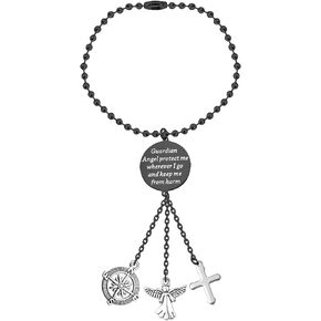 FUSTMW Drive Safe Rearview Mirror Hanging Guardian Angel Car Charm for Rear View