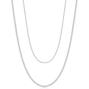 925 Sterling Silver Chain Necklaces for Women Trendy,Dainty Box Layered Chain Necklaces Set