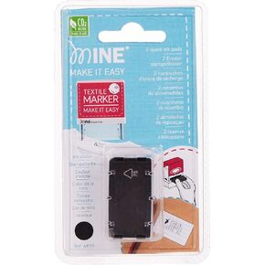 Mine Stamp Ink Refill for Mine Stamp Clothing and Bookmarks | Stamp Ink | Permanent Textile Ink Cartridges | Wash Resistant | Colour Black