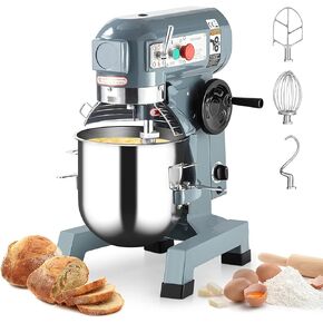 Commercial Food Mixer, Towallmark Commercial Mixer 15QT with 3 Speeds 130/233/415RPM, 600W Heavy Duty Electric Food Mixer Commercial with Stainless Steel Bowl Stand for Bakery Pizzeria Restaurant