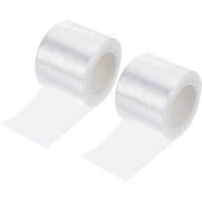 PATIKIL 77 Yard x 1.7 Inch Badminton Grip Cushion Wrap, 2 Pack PE Tennis Racket Grip Tape Backing Film Handle Anti Skid Cushion Accessories, Clear