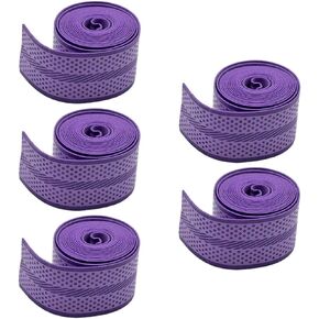 5 Pcs Purple PU Anti-Slip Absorbent Racket Grip Tape for Tennis Badmiton