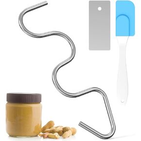 Peanut Butter Stirrer, Stainless Steel Peanut Butter Mixer Tool, Belongs To Professional Peanut Butter Stirrer Tool, Used For Mixing Butter And Jam, 2024 Version With Silicone Spatula