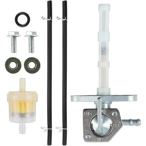 16950-GCF-671 Fuel Petcock Valve Compatible with HONDA XR50R XR70R XR80R XR100R CRF50F CRF70F CRF80F CRF100F CRF150F CRF230F 16950-GEL-701 Petcock with Gas Oil Fuel Filter Tubing Fixed spring