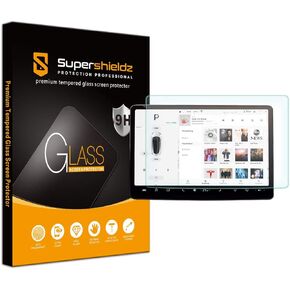 Supershieldz Designed for Tesla Model 3 and Model Y (15 inch) Tempered Glass Screen Protector, 0.33mm, Anti Scratch, Bubble Free