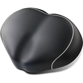 YLG Noseless Bike Seat for Men Women, Comfort Seat Cushion Compatible with Peloton, Road or Exercise Bikes, Noseless Bicycle Wide Saddle Replacement with Dual Shock Absorbing Ball Foam Waterproof