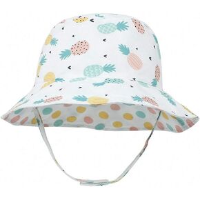 MaxNova Toddler Sun Hat Summer UPF 50+ Double-Side-Wear Reversible Bucket Hat for Baby