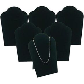 FindingKing 6 Black Velvet Necklace Pendant Jewelry Bust Display Easel 3 3/4" x 5 1/4"