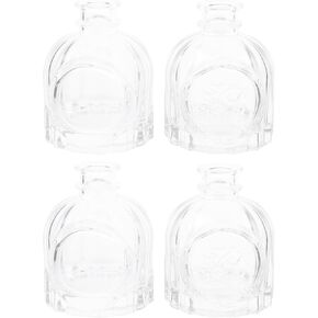 Lurrose Car Decor 4pcs Glass Diffuser Bottle Essential Oil Diffuser Bottle Aroma Bottle Fragrance Dispenser Jar Container Decorative Flower Vase for Replacement Reed Diffuser Set 100ml Vintage Decor
