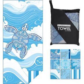 منشفة شاطئ تركية خفيفة الوزن من الألياف الدقيقة - مقاس 71 بوصة × 32 بوصة كبيرة جدًا وخالية من الرمال ورقيقة وسريعة الجفاف للسفر والسباحة والصالة الرياضية والتخييم للبالغين والنساء والرجال هدية العطلة الصيفية in Kuwait