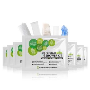 Compact Personal Shower Kit To-Go (Green) – Your Hygiene Companion for Travel, Gym, Camping | Shower on the Go | Shampoo, Soap, Towel. All in One (1)