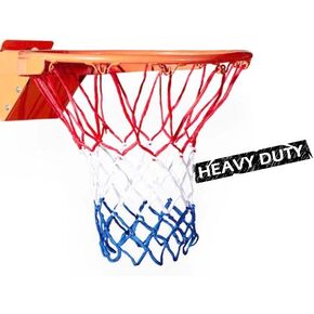 Basketball Net Replacement,(7.4 oz) Professional Basketball Net, All-Weather Anti Whip Color Never Fade 21 inches Standard Thick Nets,12 Loops for Indoor and Outdoor Net (Red White Blue)