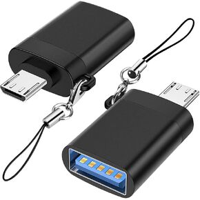 Micro USB to USB 3.0 Adapter (2 Pack) with Lanyard, Micro USB Male to USB-A Female OTG Adapter Compatible with S7 S6, OTG Micro Devices, Flash Drive, Keyboard (Rose Gold) in Kuwait