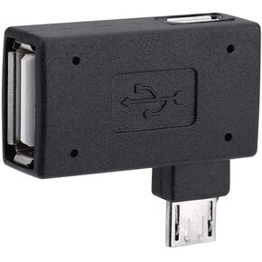 OTG Adapter, 90* L Angle USB Port Adapter, Micro OTG Cable Compatible with Firestick 2nd Gen, 3rd Gen and 4K, Android Smartphones, Tablets, Rii, Logitech Keyboards, SNES, NES